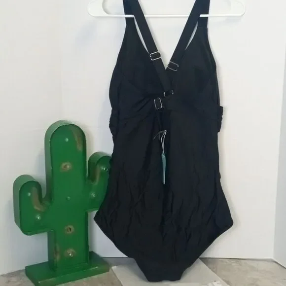 Womens 14W Plus Size One Piece Swimsuit for Women Tummy Control Bathingsuit - Picture 5 of 5